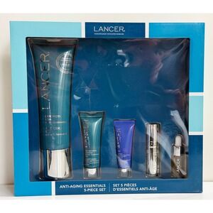 Lancer Anti-Aging Essentials Set Women 5-Piece Blue Polish Cleanse Mask Serum